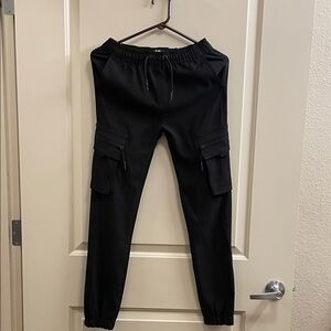 Black Cargo Jogger Pants